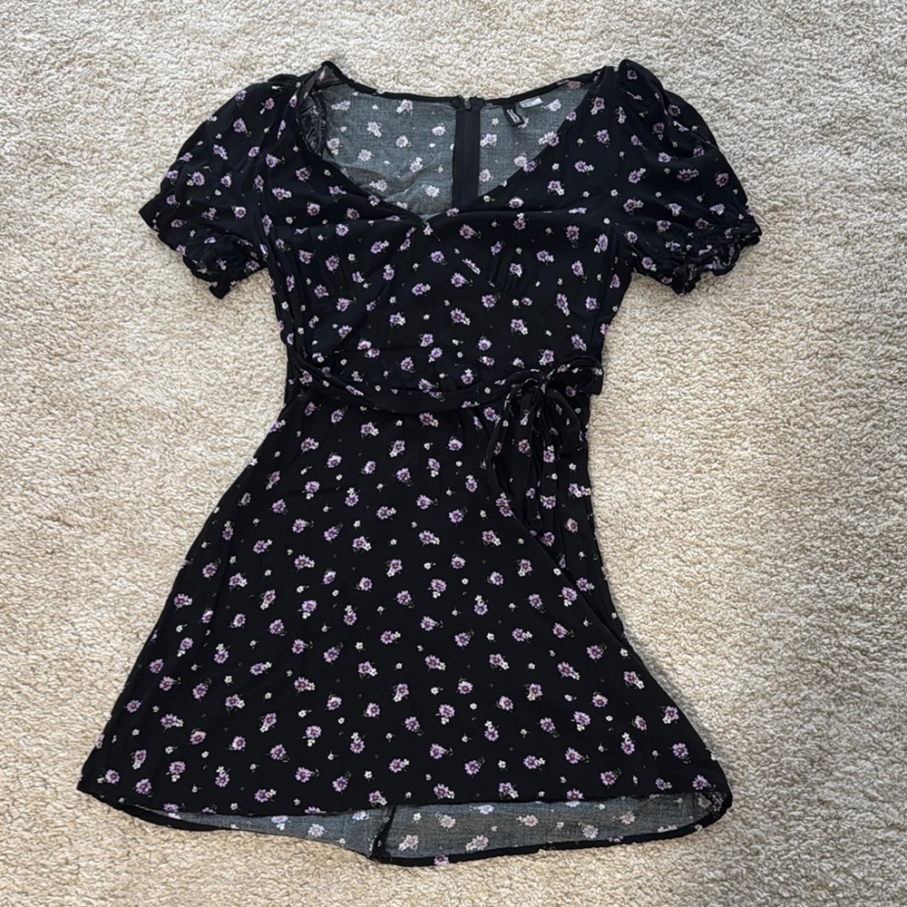 H&M Black Puff Sleeve Mini Sundress